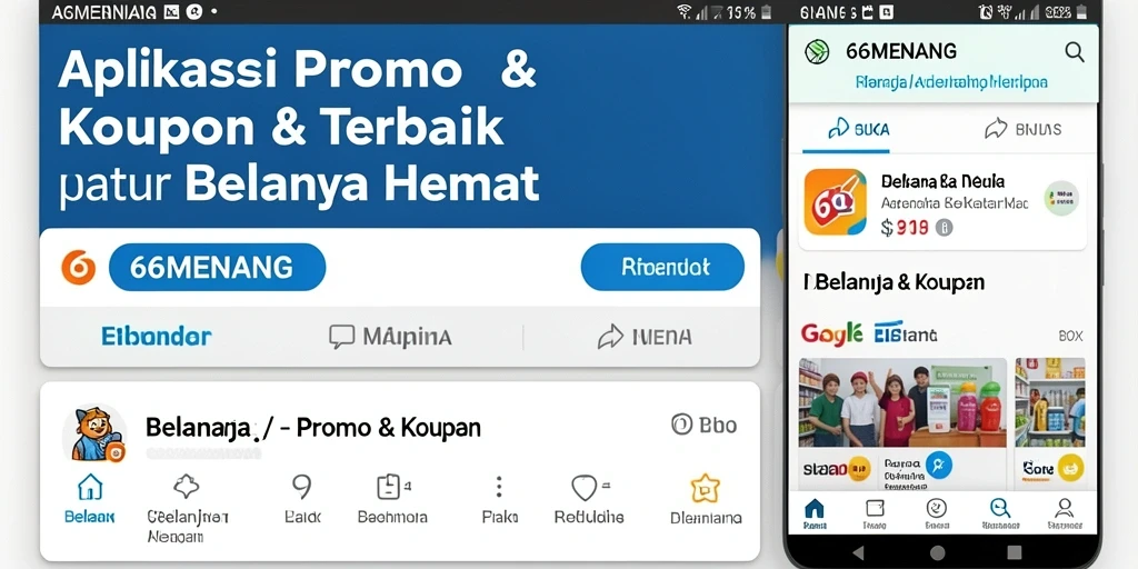 Tampilan antarmuka aplikasi 66MENANG dengan berbagai penawaran menarik.