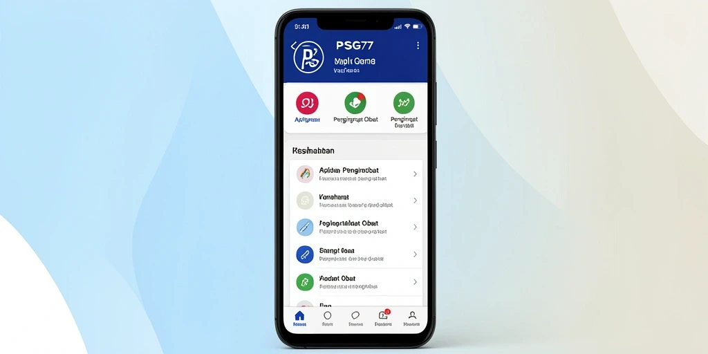 Tampilan antarmuka PSG77 yang ramah pengguna untuk Pengingat Obat.