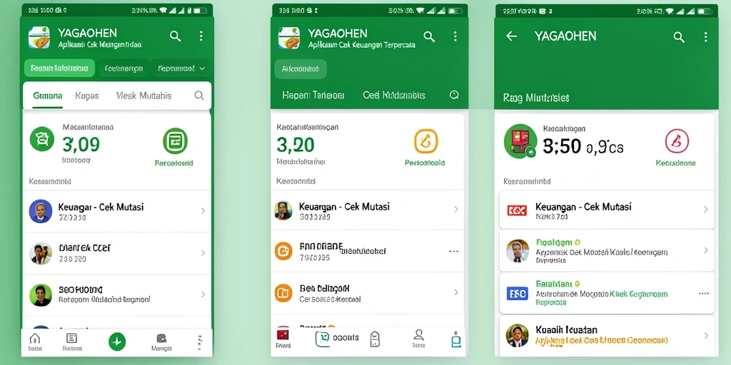 Antarmuka YAGAOHEN menampilkan ringkasan mutasi transaksi keuangan yang intuitif.